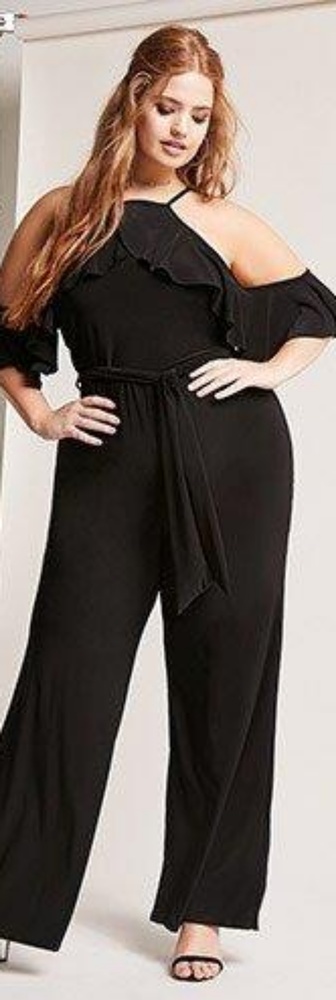 Plus Size Belted Jumpsuit